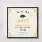 Wit Goud  Afstuderen Dank u kaart (Voorkant)