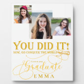 Wit Goud Afstuderen Multi Foto Keepsake Gift Fotoplaat (Voorkant)