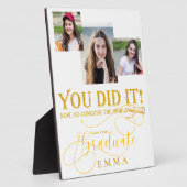 Wit Goud Afstuderen Multi Foto Keepsake Gift Fotoplaat (Zijkant)