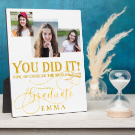 Wit Goud Afstuderen Multi Foto Keepsake Gift Fotoplaat