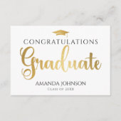 Wit goud Afstuderen woorden van Afstuderen Informatiekaartje (Voorkant)