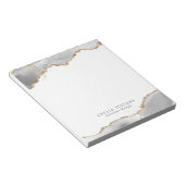 Wit & Goud Agaat Zakelijk Notitieblok (Schuin)