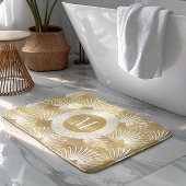 Wit & goud art-deco geometrisch patroon badmat