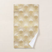 Wit & goud art deco patroon bad handdoek (Handdoek)