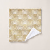 Wit & goud art deco patroon bad handdoek (Wasdoekje)