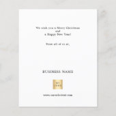 Wit goud bauble foto zakelijke kerstkaart (Achterkant)