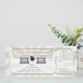 Wit Goud Bioscoop Huwelijkskaartje & RSVP Kaart (Staand voorkant)