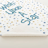 Wit Goud Blauw Wens op een ster Sherpa Deken (3/4)