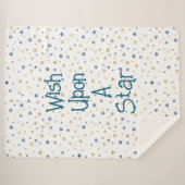 Wit Goud Blauw Wens op een ster Sherpa Deken (Voorkant (horizontaal))