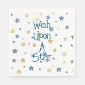 Wit Goud Blauw Wens Op Een Sterrenverjaardag Servet (Voorkant)