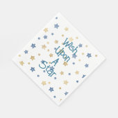 Wit Goud Blauw Wens Op Een Sterrenverjaardag Servet (Hoek)
