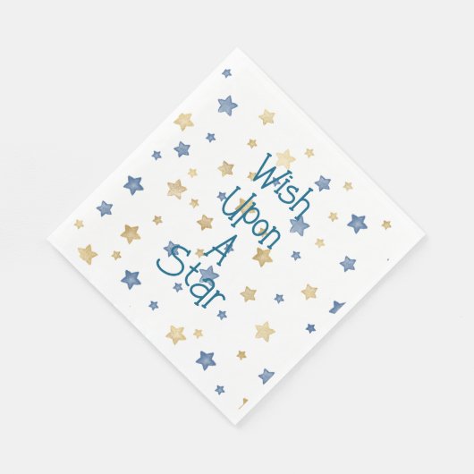 Wit Goud Blauw Wens Op Een Sterrenverjaardag Servet (Hoek)