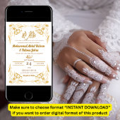 Wit Goud Bloem Lijst Elegant Modern Nikah Kaart