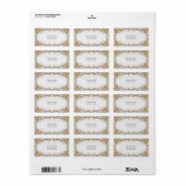 Wit Goud Bloemen Adres Label (Full Sheet)