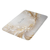 Wit Goud Bloemen Badmat (Gekanteld)