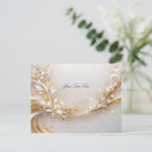 Wit Goud Bloemen Briefkaart (Staand voorkant)
