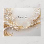 Wit Goud Bloemen Briefkaart (Voorkant)