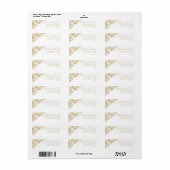  Wit Goud Bloemen Damask Retouradres Etiket (Full Sheet)