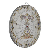 Wit Goud Bloemen Dartboard Dartbord (Voorkant Links)