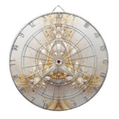 Wit Goud Bloemen Dartboard Dartbord (Voorkant)
