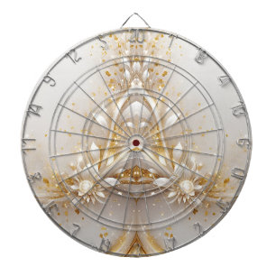 Wit Goud Bloemen Dartboard Dartbord
