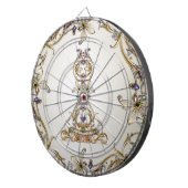 Wit Goud Bloemen Dartboard Dartbord (Voorkant Rechts)