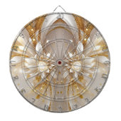Wit Goud Bloemen Dartboard Dartbord (Voorkant)