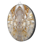 Wit Goud Bloemen Dartboard Dartbord (Voorkant Rechts)