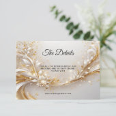 Wit Goud Bloemen Detail Behuizing Kaart (Staand voorkant)