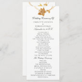 Wit Goud Bloemen Evenement Trouwprogramma Officiee Programmakaart (Voorkant / Achterkant)