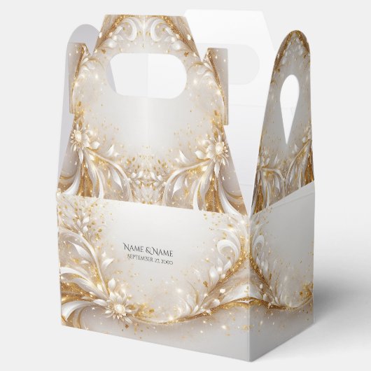 Wit Goud Bloemen Favoriet Box Bedankdoosjes (Geopend)