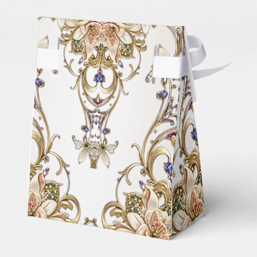 Wit Goud Bloemen Favoriet Box Bedankdoosjes (Achterkant)