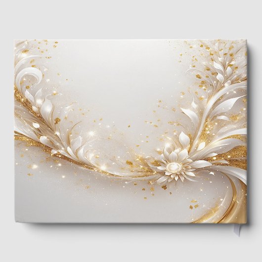 Wit Goud Bloemen Gastenboek (Achterkant)