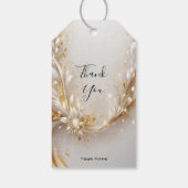 Wit Goud Bloemen Gift Label Cadeaulabel (Achterkant)
