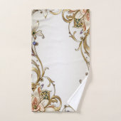 Wit Goud Bloemen Handdoek Set (Handdoek)