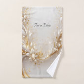 Wit Goud Bloemen Handdoek Set (Handdoek)