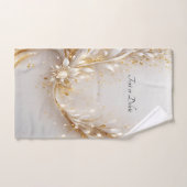 Wit Goud Bloemen Handdoek Set (Handdoek)