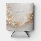 Wit Goud Bloemen Huwelijksgunst Koelbox Blikjeskoeler (Voorkant)