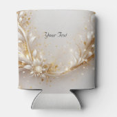 Wit Goud Bloemen Huwelijksgunst Koelbox Blikjeskoeler (Achterkant)