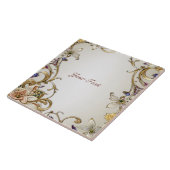 Wit Goud Bloemen Keramische Tegel Tegeltje (Zijkant)