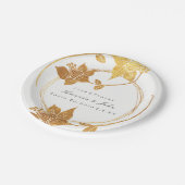 Wit Goud Bloemen Krans Bruiloft Bruids Anniversar Papieren Bordje (Gekanteld)