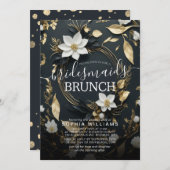 Wit Goud Bloemen Krans Bruiloft Bruidsmeisje Brunc Kaart (Voorkant / Achterkant)