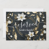 Wit Goud Bloemen Krans Bruiloft Gereserveerd teken (Achterkant)
