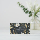 Wit Goud Bloemen Krans Bruiloft Vrijgezellenfeest Informatiekaartje (Staand voorkant)