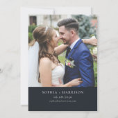 Wit Goud Bloemen Krans Foto Bruiloft Elopement Kaart (Achterkant)