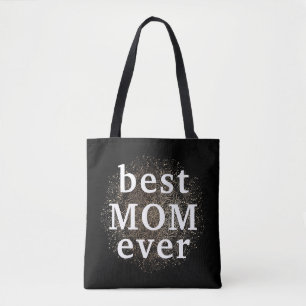 Wit Goud Bloemen MOM Formele Elegante Moederdag Tote Bag