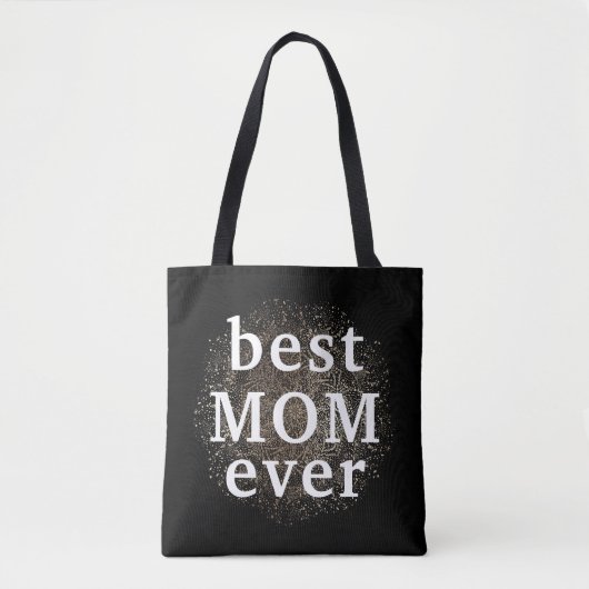 Wit Goud Bloemen MOM Formele Elegante Moederdag Tote Bag (Voorkant)