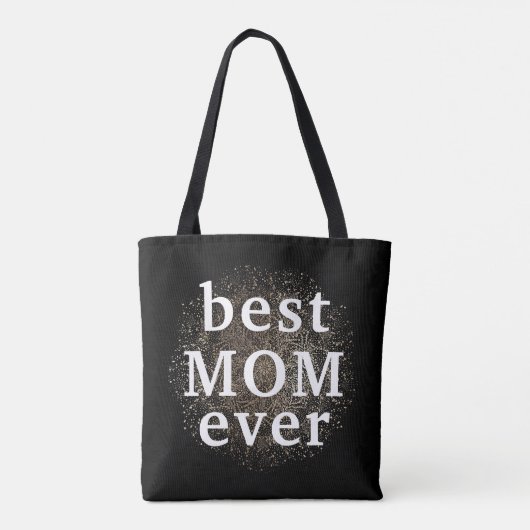 Wit Goud Bloemen MOM Formele Elegante Moederdag Tote Bag (Achterkant)