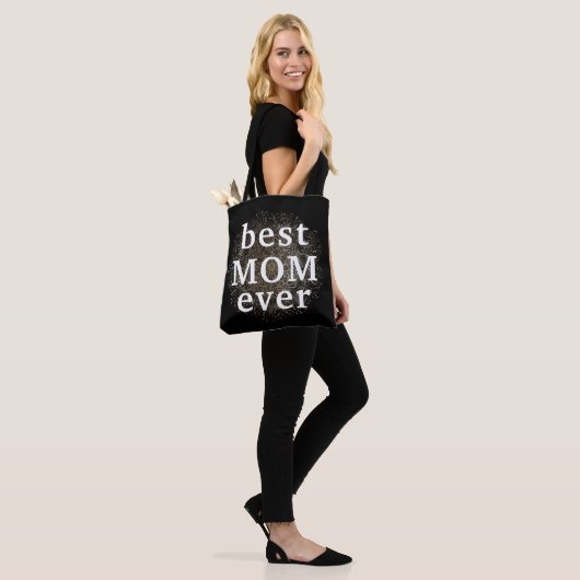 Wit Goud Bloemen MOM Formele Elegante Moederdag Tote Bag (Op model)