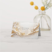 Wit Goud Bloemen Plaats Kaart Plaatskaartje (Achterkant)